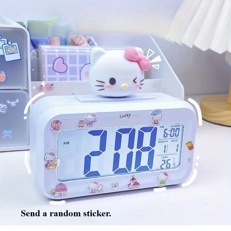 

Authorized Sanrio Kuromi & Cinnamoroll Alarm Clock Featuring a Digital Display, Temperature And Date Functions, Designed