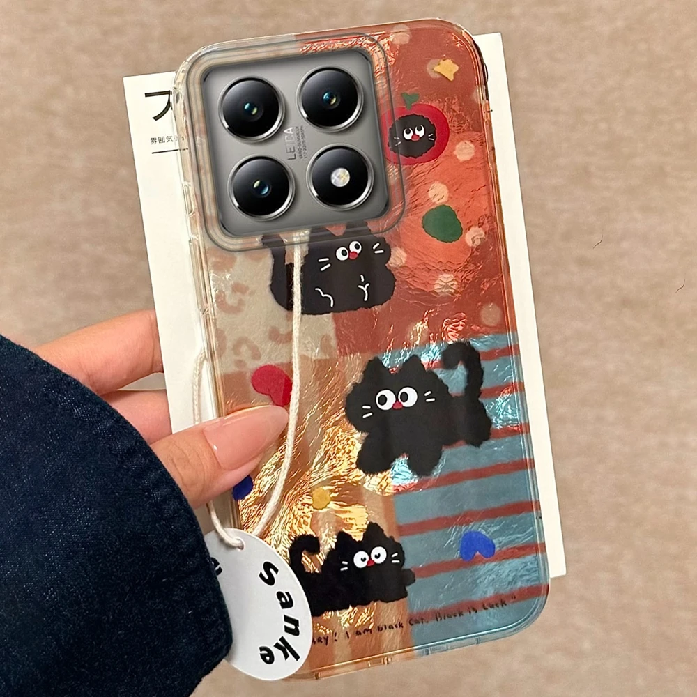 

Retro Splice Leopard Pattern Cat Glacier Texture Girls Women Phone Case For Xiaomi 14T 13T Pro 11 Lite 5G NE Shockproof Cover