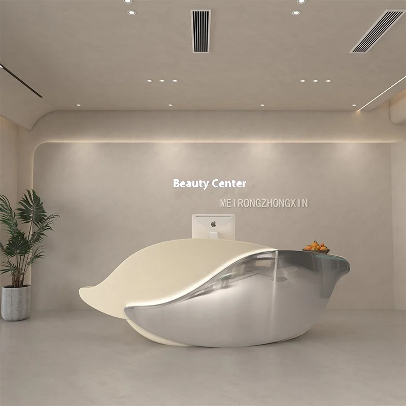 Beauty Salon Front Desk Imitation Marble Art Nail Salon Clothing Store Barber Shop Creative Office Hotel Gym Reception Desk