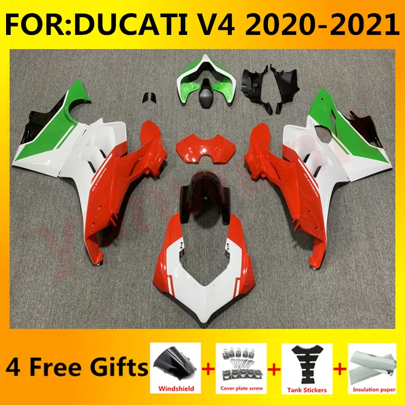 

New ABS Motorcycle Injection mold Fairings Kit Fit For Panigale V4 20 21 v4s v4r 2020 2021 Bodywork full fairing set red white