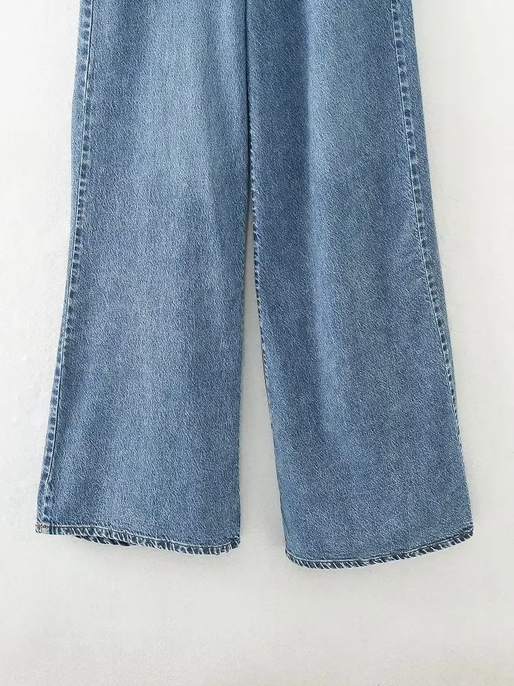 Jenny&Dave Fashion Ladies High Waist Casual Light Bue Denim Pants Vintage Mommy Jeans American Loose Leg Jeans Women