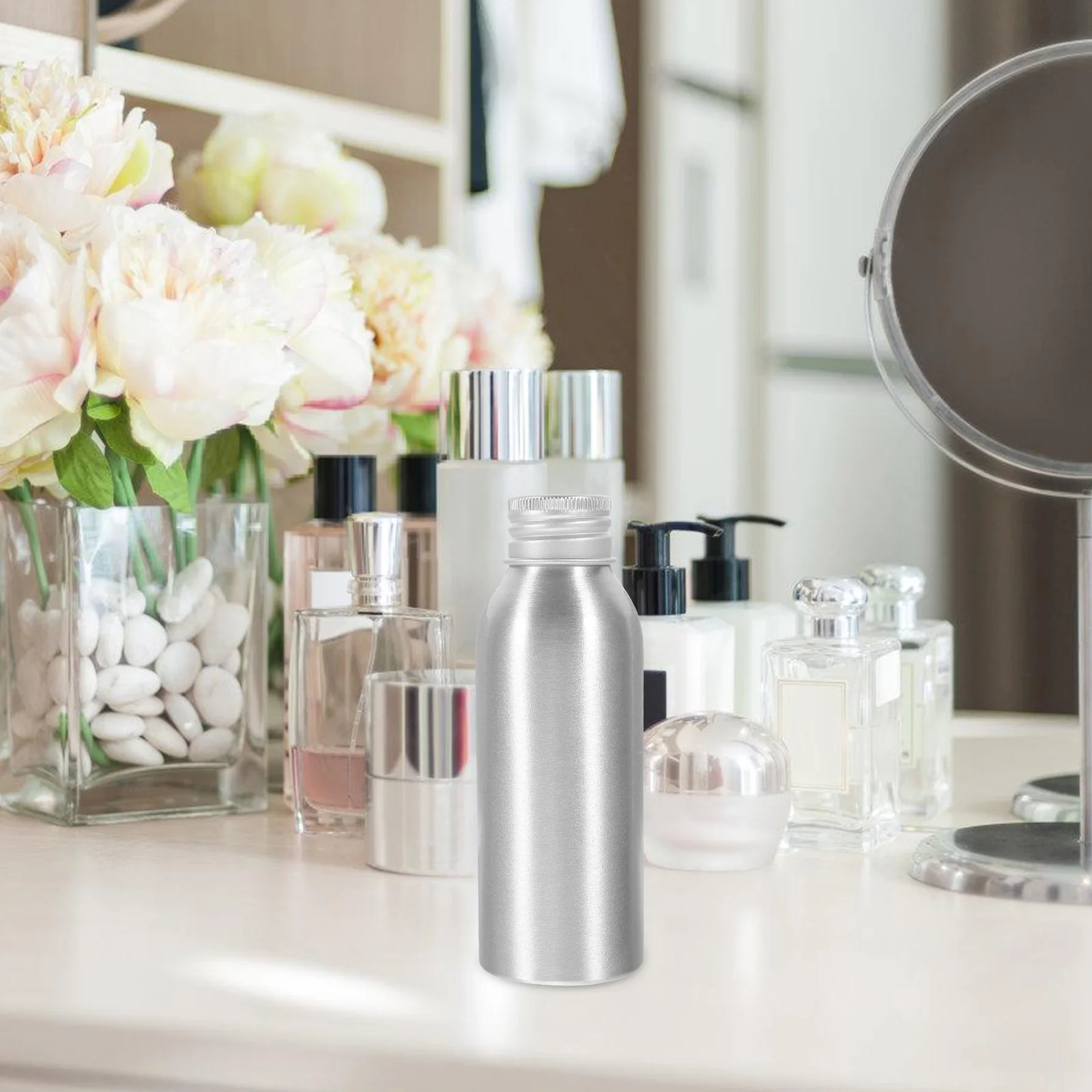 

3 Sets Empty Aluminum Bottles Lotion Essential Oil Screw Lids Refillable Reusable Portable Compact Travel Shampoo Dispenser Sub