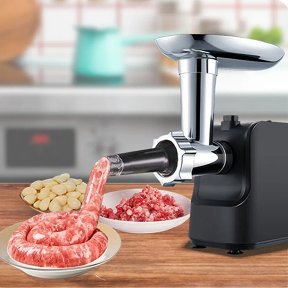 Electric Meat Grinder Sausage Maker with 3 Grinding Plates Food Pusher Meat Mincer Crusher Food Grinder Powerful Kitchen Blender