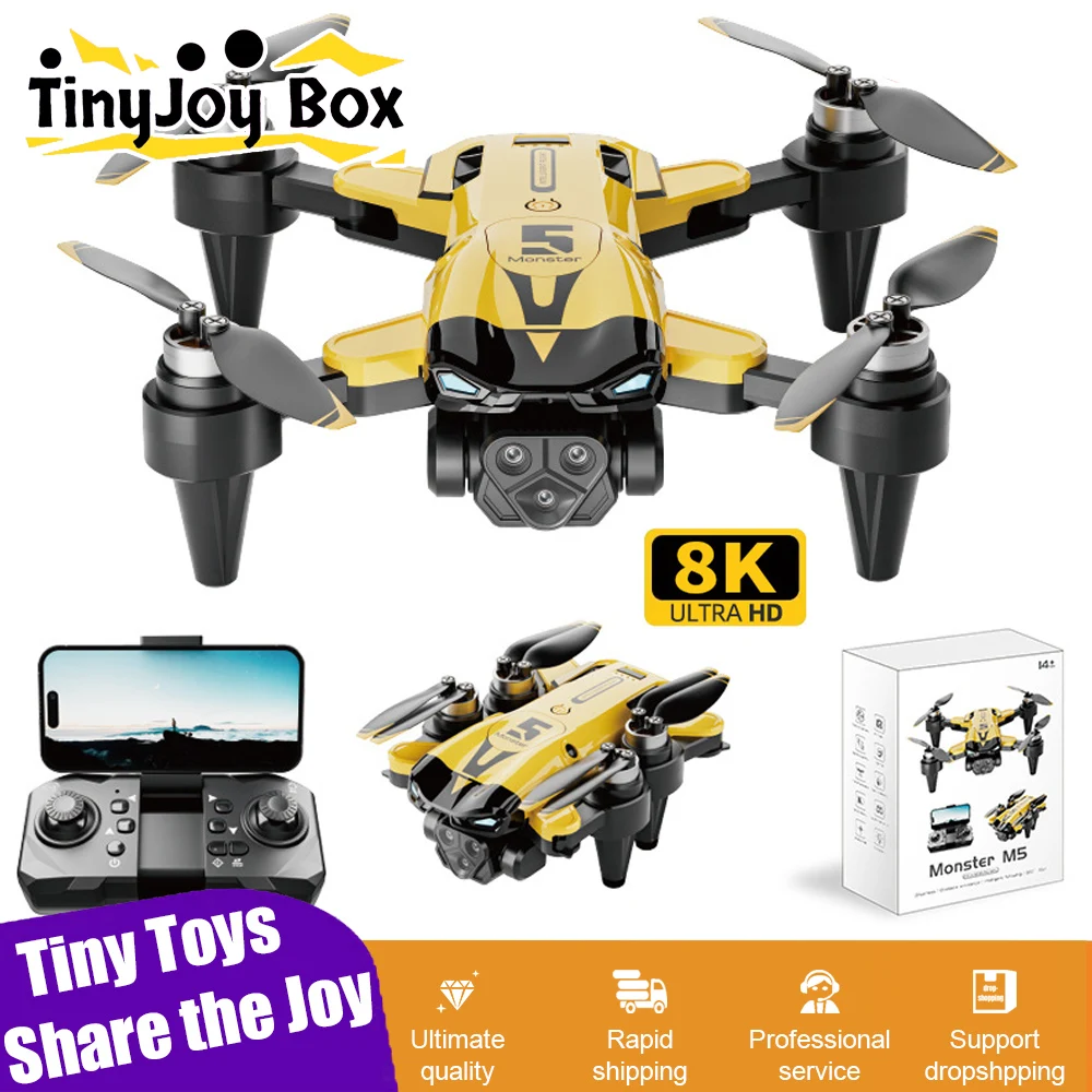 

Профессиональный мини-радиоуправляемый квадрокоптер M5, складные дроны для начинающих, тройная камера, бесщеточный двигатель, оптическое позиционирование потока, светодиодные фонари