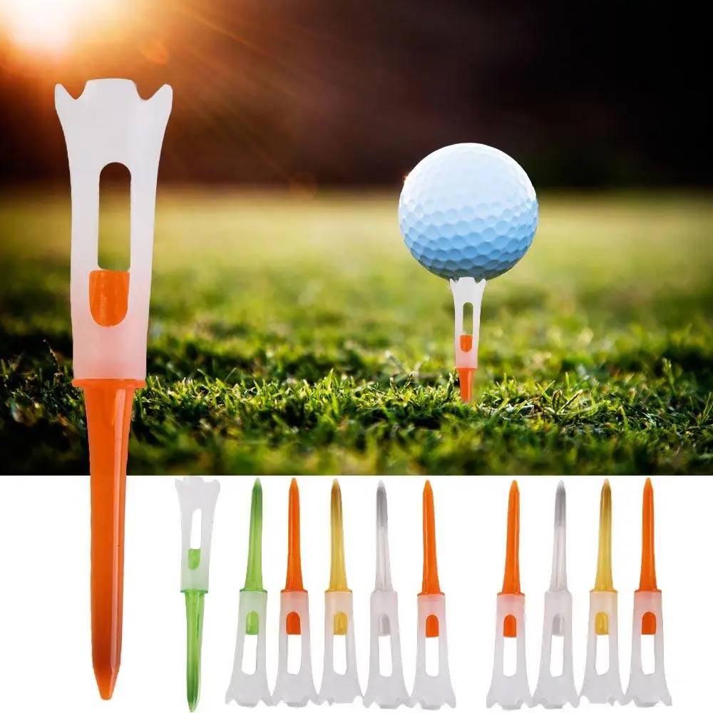 

10Pcs/Lot Ball Holder Golf Tees Rubber Cushion 83MM Golf Clubs Tee Low Resistance Plastic Golf Training Tools Outdoor Sports