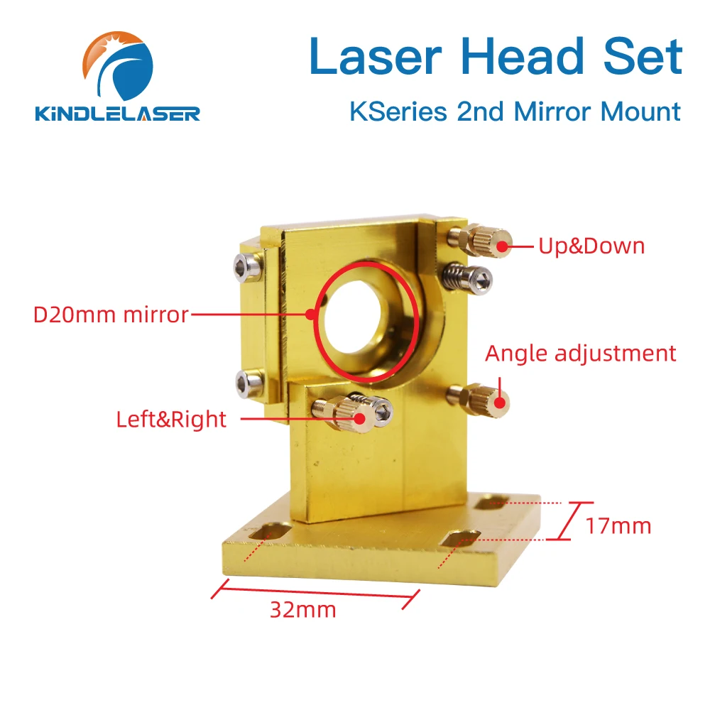 KINDLELASER K Series CO2 Laser Head Set ZNSE Lens Dia.12/18/20mm Si Mirror Dia 20mm for K40 Laser Engraving Cutting Machine