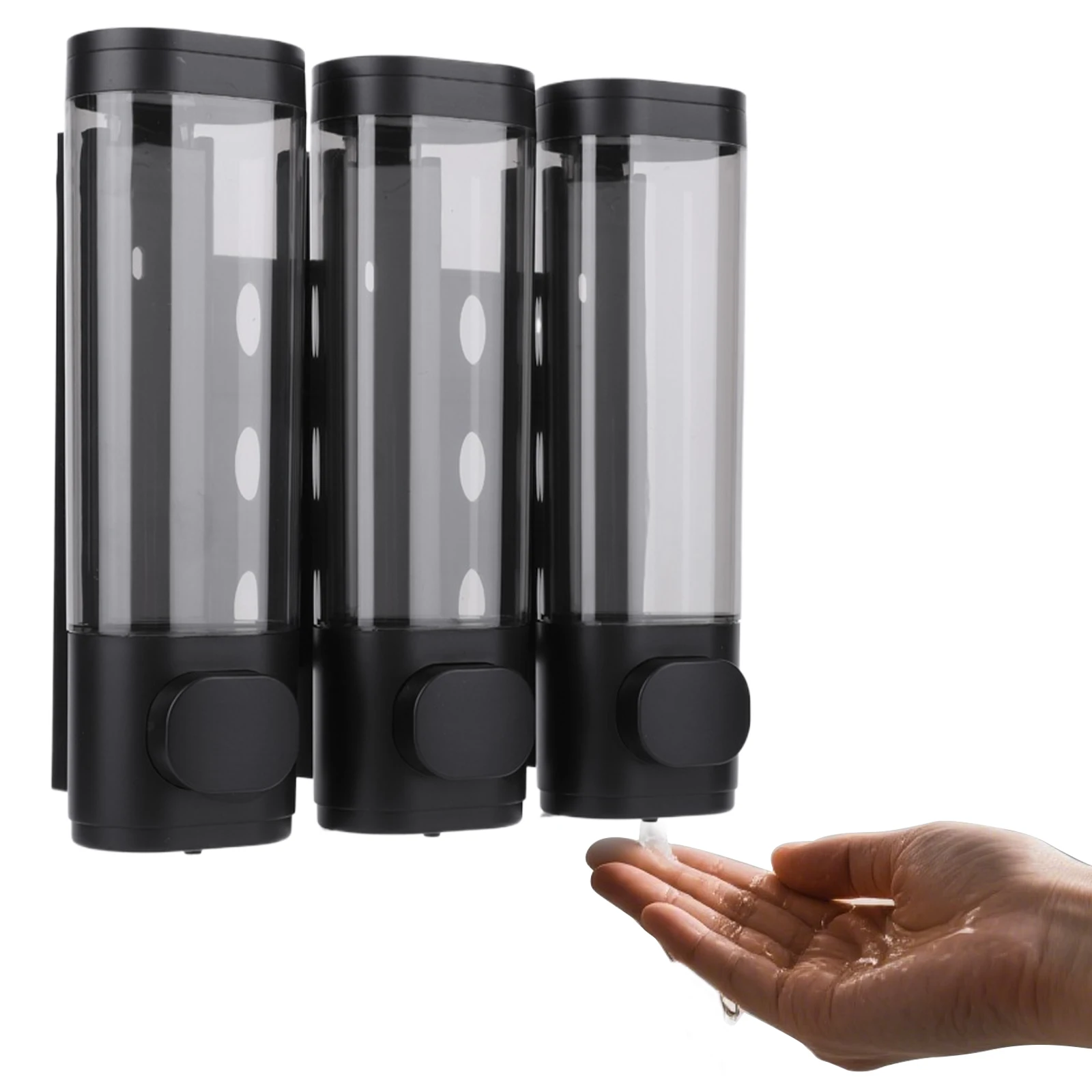 3-in-1 Shampoo and Conditioner Dispenser Wall-Mount Shower Separator Conditioner & Body Wash Dispenser for Bathroom Liquid Soap