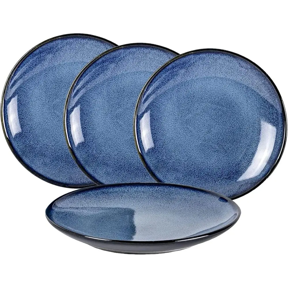 

Ceramic Dinner Plates Set of 4, Porcelain 10.25 Inch Pasta Plate Set, Reactive Glaze Serving Dishes for Steak, Salad, Pizza, Dis