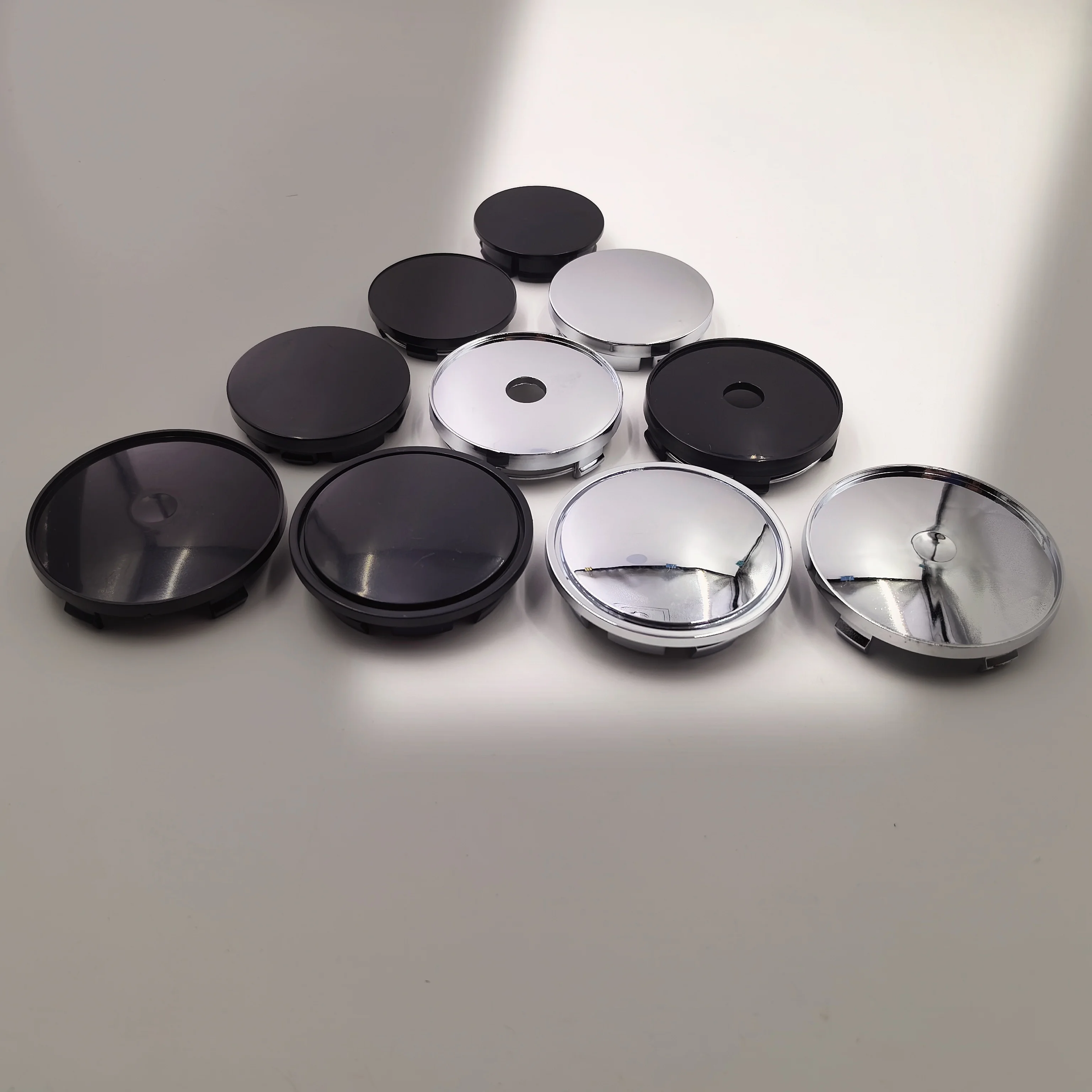 4pcs 48/49/50/56/60/65/68mm Black Chrome Silver Blank Base Rim Cap For Car Modification Universal No Logo Hub Cover