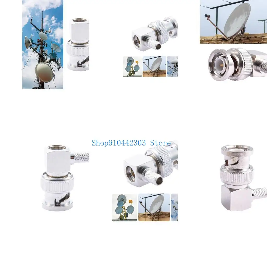 

L4MD BNC-JW3 Male Female Adapter BNC3 RG58 Coax Cable Crimp Connectors Copper