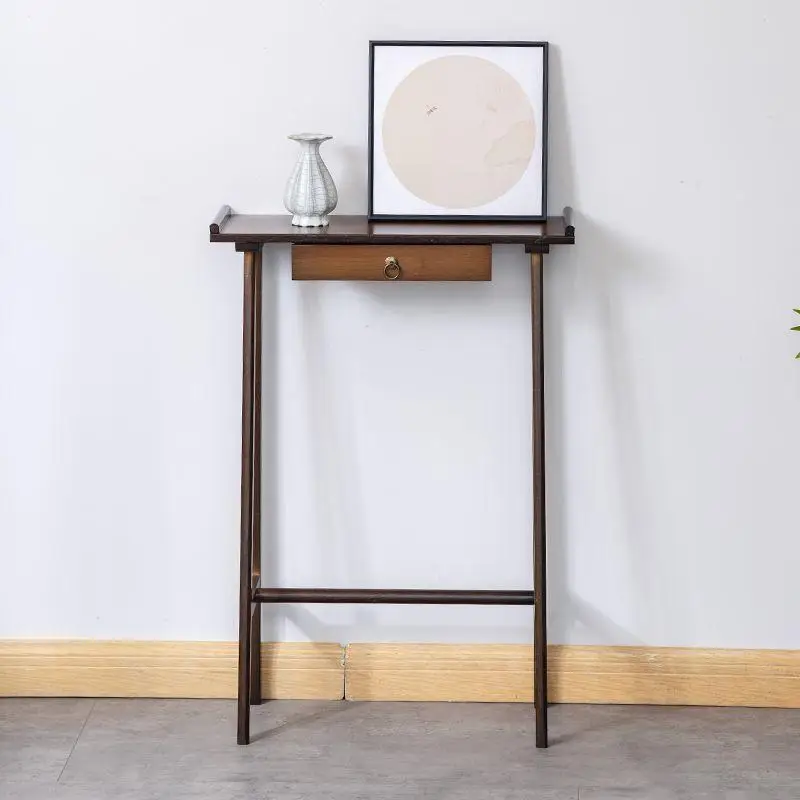 New Chinese Style Hallway Exquisite Small Table Against The Wall Bamboo Simplicity Modern Narrow Decorative Storage Cabinet