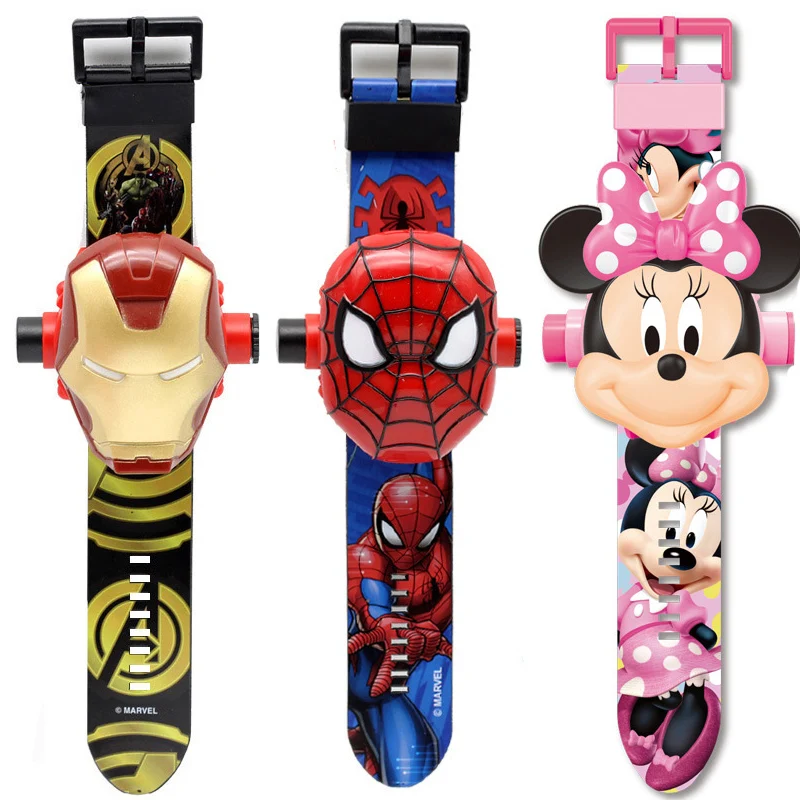 Orologi Disney per bambini per ragazze Proiezione 3D Principessa Elsa Topolino Orologio digitale Spiderman Orologio relogio