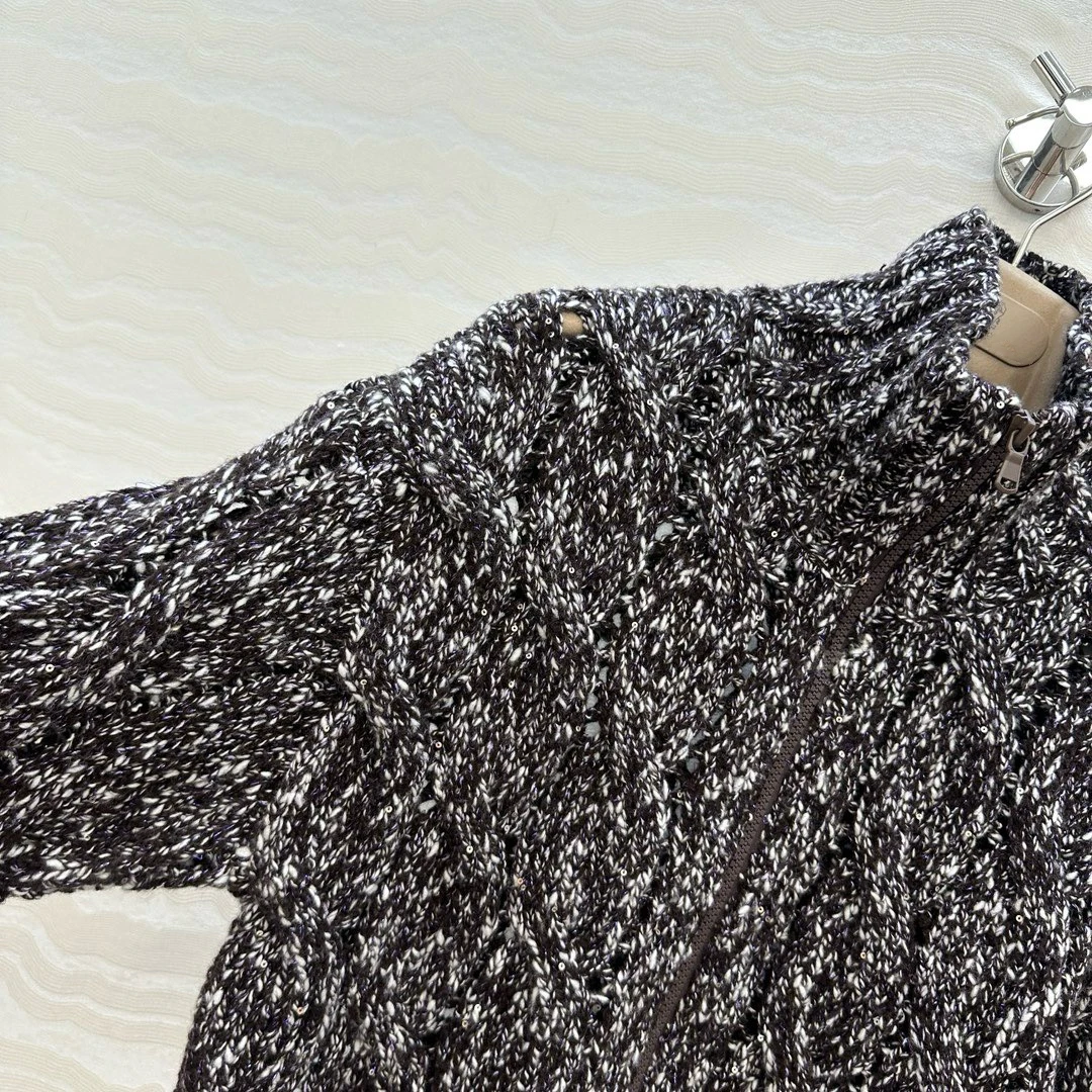   Ropa de abrigo de punto italiana Sle Camere para mujer, abrigo informal largo con cierre de cremallera, abrigo de Color suave y cálido