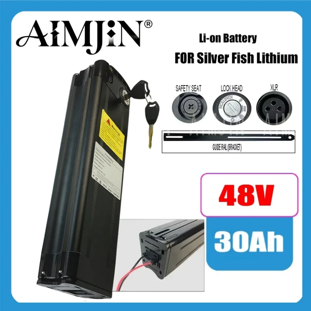 For Silver Fish 48V 30A lithium battery pack, suitable for 250W-1800W folding electric two wheel driver handheld+charger