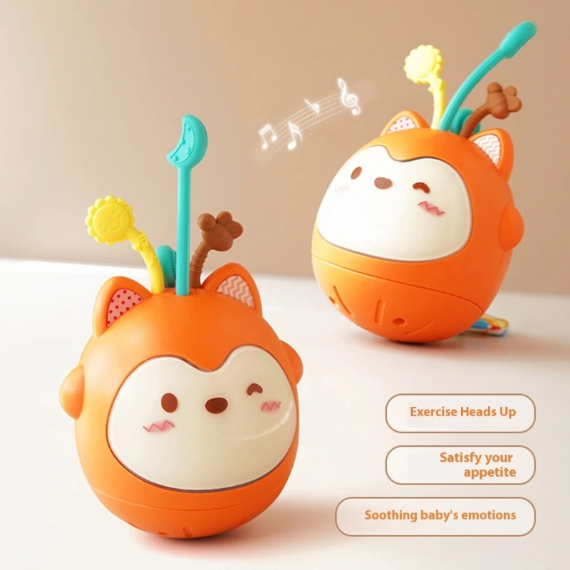 Design desenhos animados brinquedos oscilações musicais infantis Roly Poly Toy para aprendizado precoce devúria