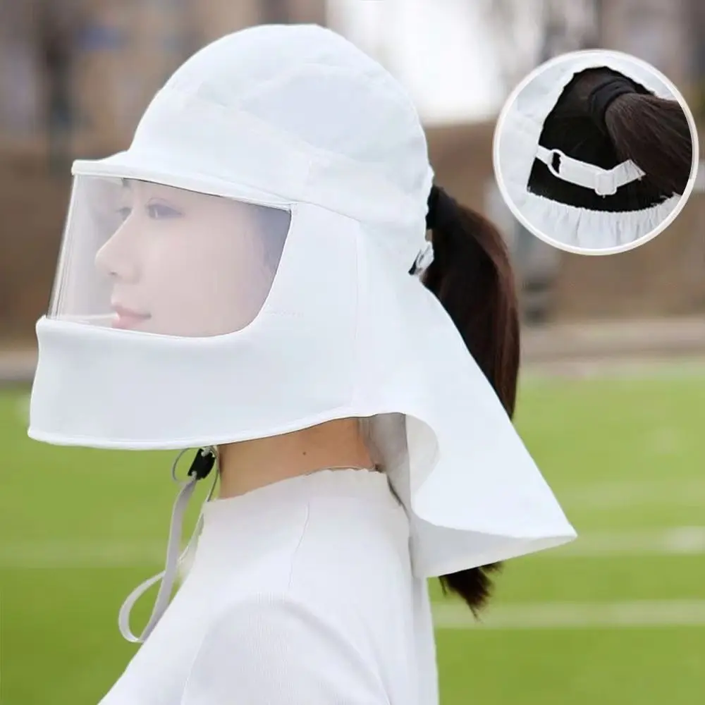 Mirror/Clear Mask Sun Protection Hat Breathable Anti-UV Sun Protection Mask Thin Sunscreen Solid Color Women's Sunshade Hat