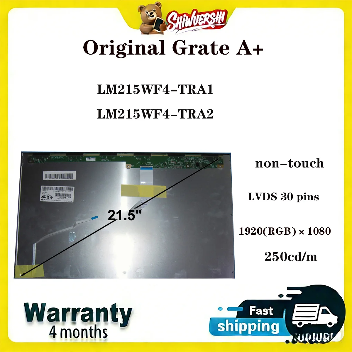 

Original New A+ 21.5" 1920*1080P FHD LCD Screen LM215WF4 TRA1 TRA2 LM215WF4-TRA1 LM215WF4-TRA2 Replacement for AIO Display