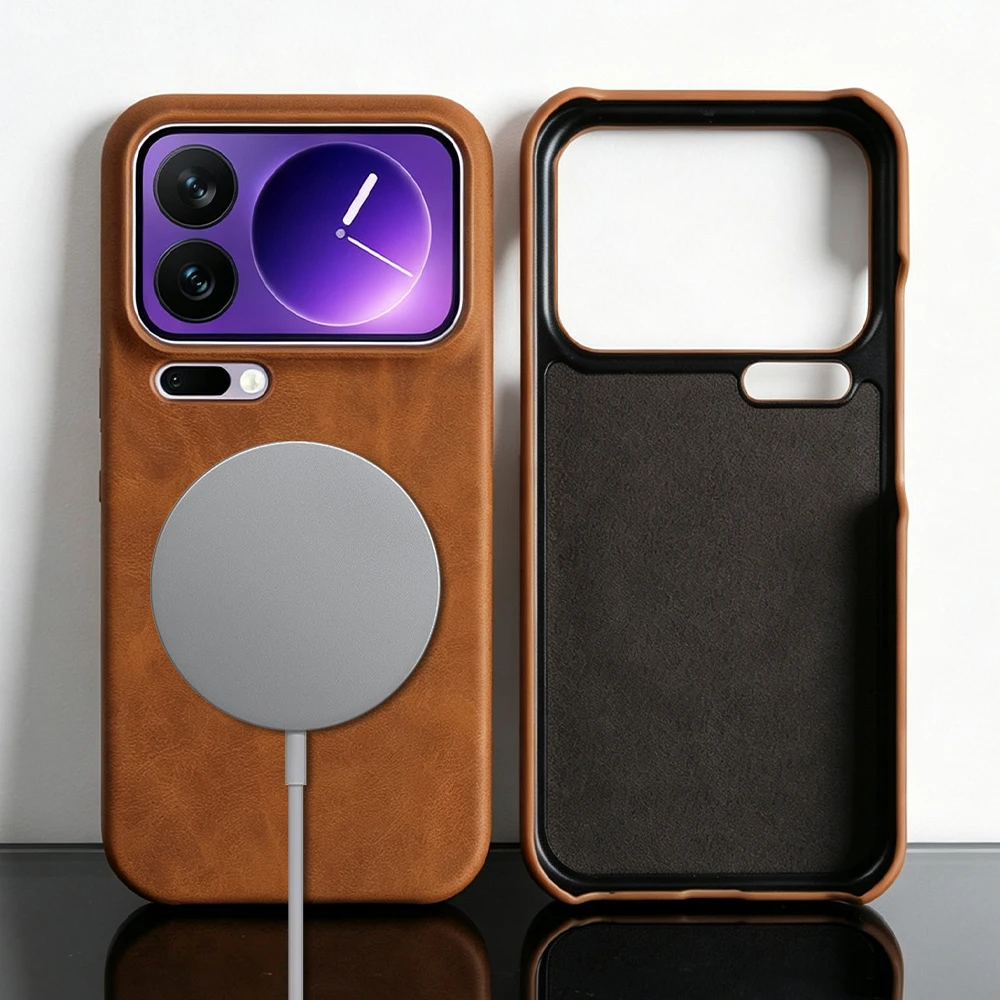 Magnetic Skin Leather Case for Xiaomi Mi 17 Pro Max 15 17 Ultra 15T 17T Pro 13T 14T 12S 15S 12 13 Lite for Magsafe Phone Cover