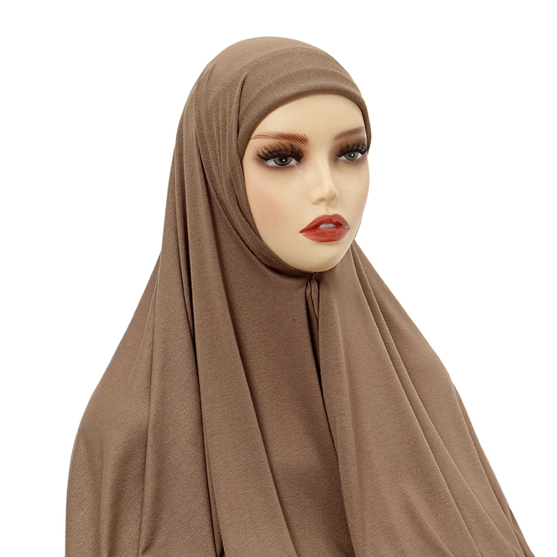 New Muslim Undercap Women Chiffon Hijab With Cap Bonnet Instant Chiffon Hijab Shawl Head Scarf Under scarf Caps Cover Headwrap