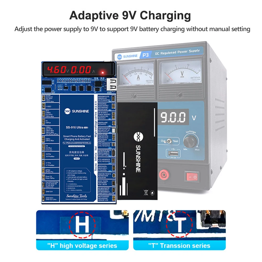 SUNSHINE SS-916 Ultra V3.0 Smart Fast Charging Activation Board for IP8G-17 Series Android Repair Fast Charging Activation Tool