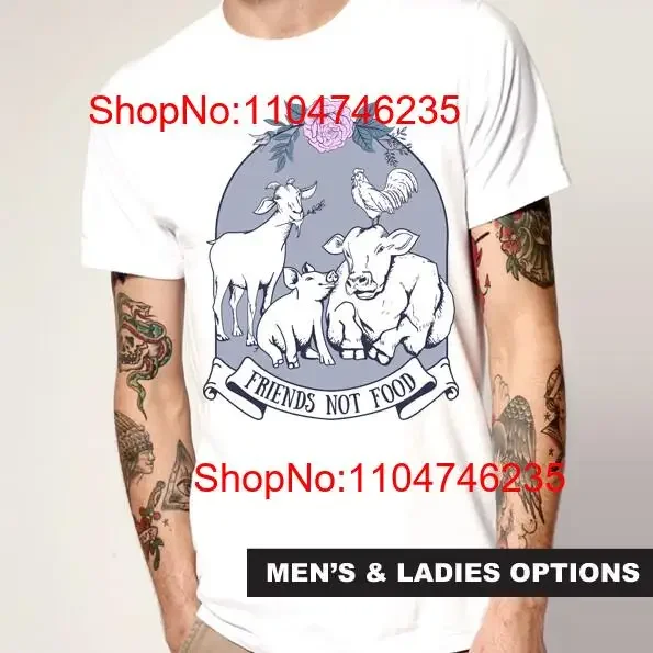 Camiseta vegana Amigos NO COMIDA Pollo Animales de granja Be Kind Lindo vintage Lavado Ropa de diseñador ligeramente cómoda