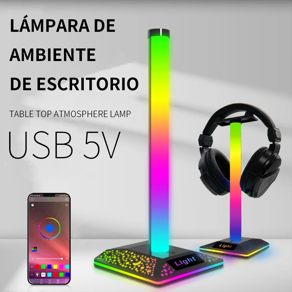 LED لمبة مكتب 5 فولت USB RGB الموسيقى APP التحكم عن بعد الإضاءة لغرفة ألعاب الكمبيوتر Esports ضوء لمبات الليل