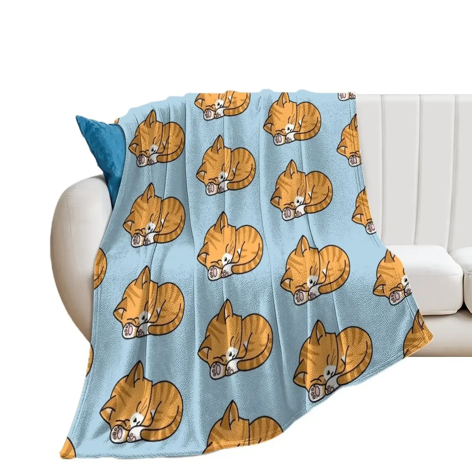 

Orange Tabby - Sleeping Throw Blanket blankets ands Baby Plaid Custom Blankets