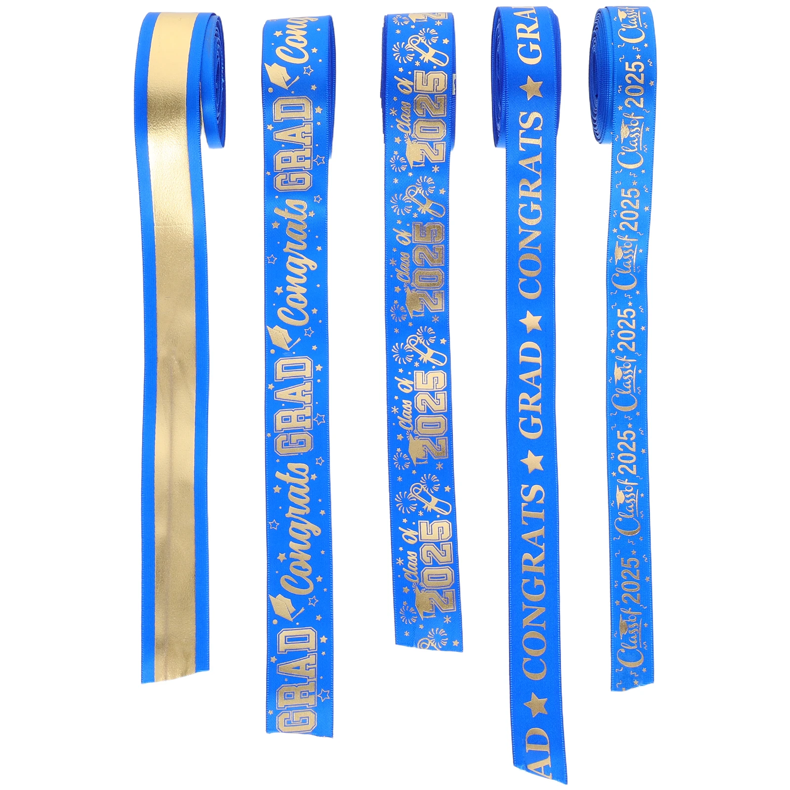 

5pcs Graduation Ribbon Packaging Gift Wrapping Bow Party Favor Creative Crafting DIY Polyester School Crafts Decorative Ribbon