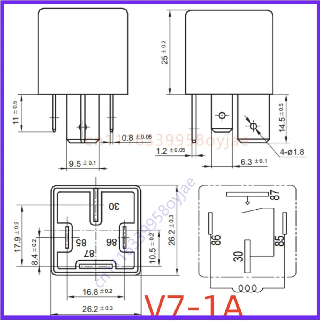10PCS Modified for JU5T-14B192-FEA FKQWA V7-1A-12V-80A 4-Pin Relay
