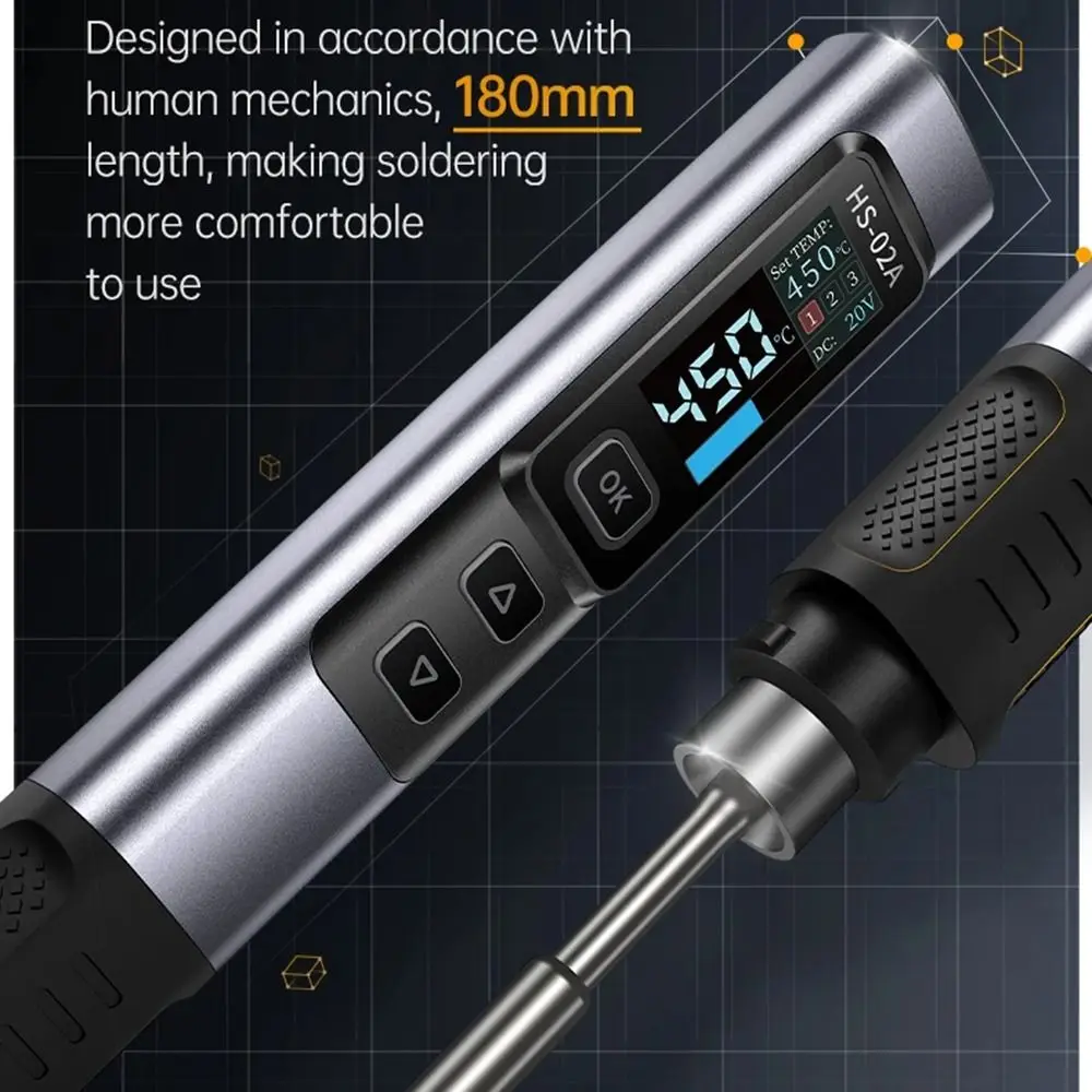 Precision Temperature Control Portable Soldering Iron Kit HS-02A Smart Sleep Smart Digital Soldering Pen Storage Case