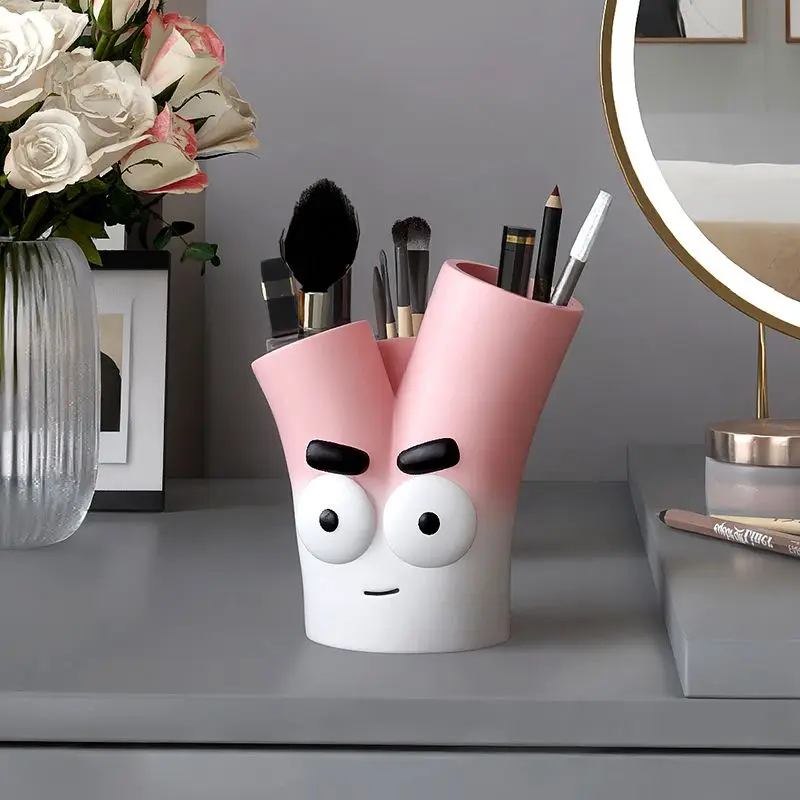Cute Green Onion Pen Holder Storage Ornament Light Luxury High Grade Birthday Gift for Girls