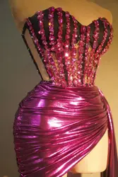 Purple Birthday Dress See Through Diamond Short Prom Dresses Sexy Party outfit  African Mini Cocktail Dresses Homecoming