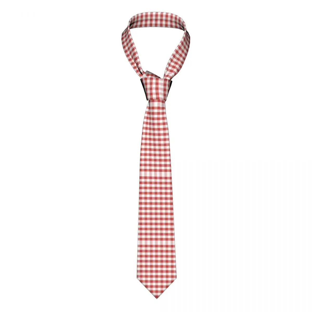 

Plaid Valiant Poppy Red Gingham Necktie Men Women Casual Polyester 8 cm Grid Neck Ties for Mens Shirt Accessories Cravat Gift