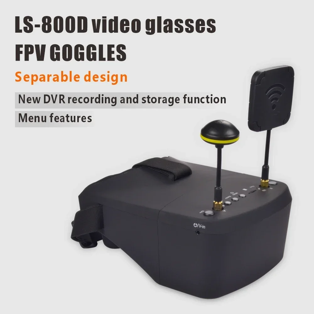 

LS 800D Video Glasses 5.8G FPV Goggles Portable 5.8G RC Goggles with Built-in DVR 100% Satisfaction Guaranteed