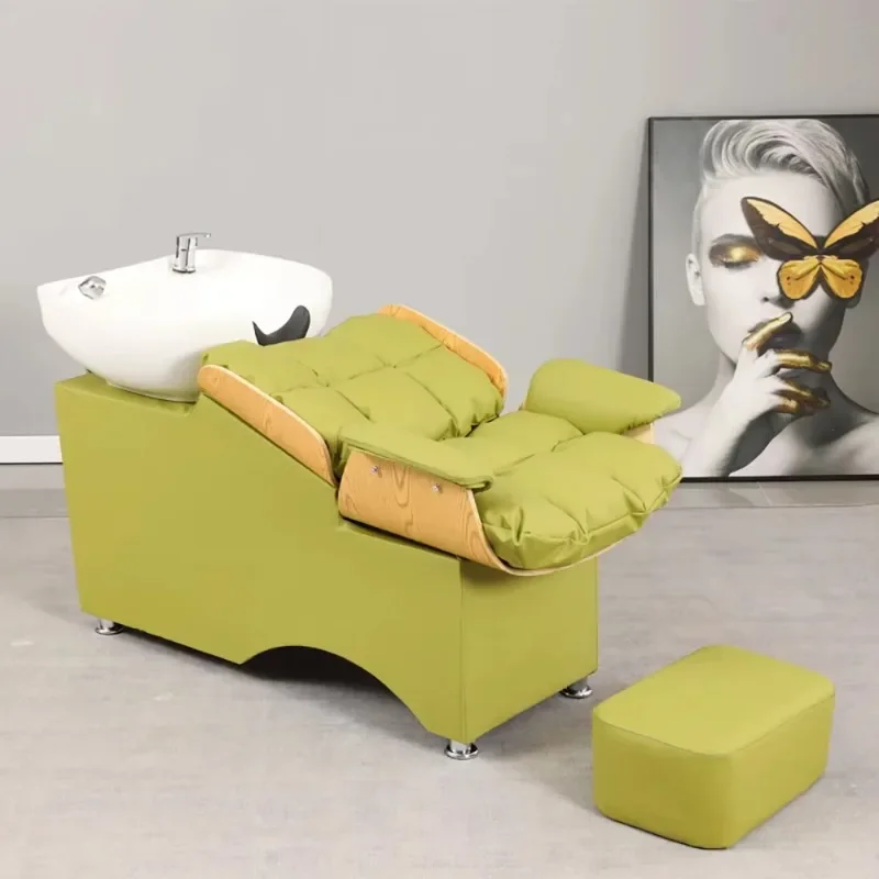 Fashion Trendy Shampoo Bed Luxury Modern Unique Ergonomic Shampoo Recliner Delicacy Nordic Cadeira De Barbearia Salon Furniture