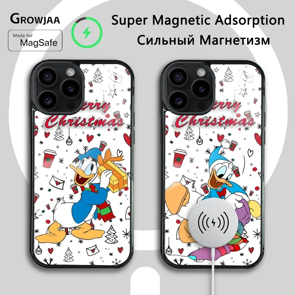 Donald Duck Christmas Phone Case For iPhone 16 15 14 13 12 11 Pro Max Plus Mini Magsafe Mirror Wireless Magnetic Cover