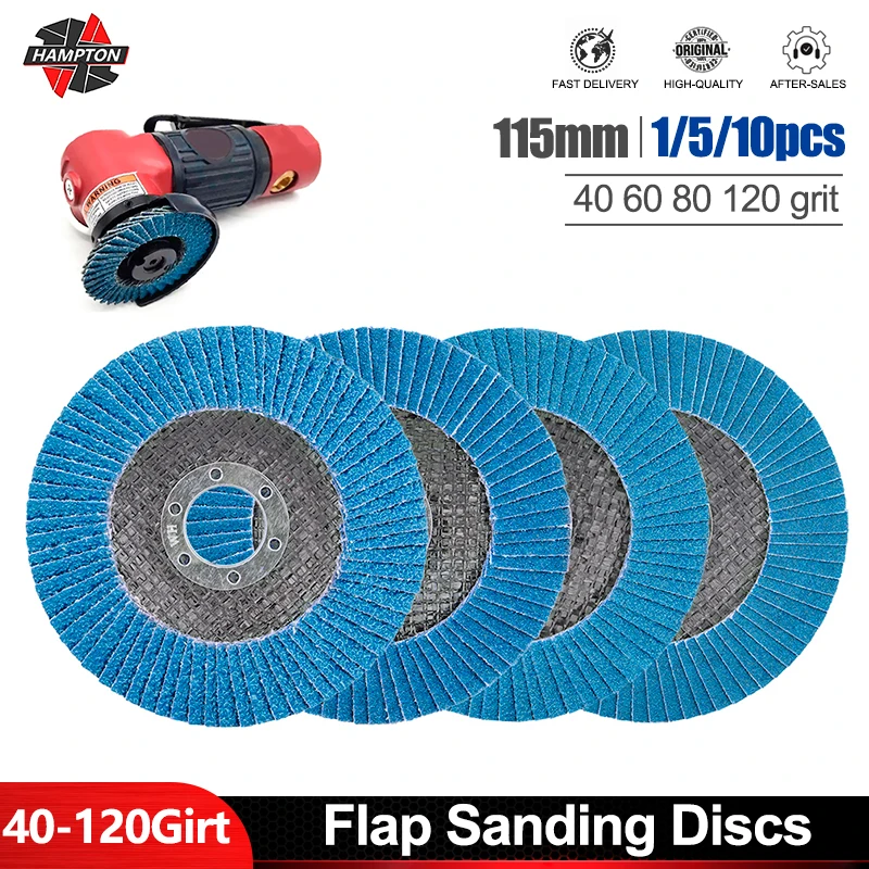 1/5/10pcs Flap Discs 40/60/80/120 Grit Angle Grinder Sanding Discs 115/125mm T27 Zirconia Grinding Wheels For Metal Polishing