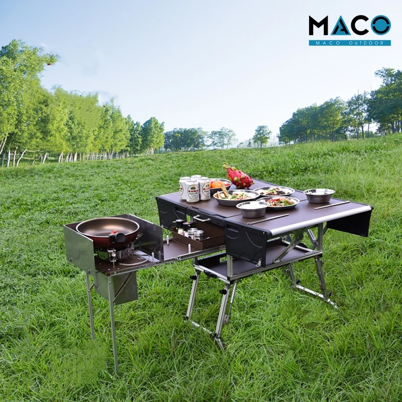 roulotte da campeggio pentole portatili tavolo scatola tavolo pieghevole in alluminio sgabello Shandong set di pentole da cucina