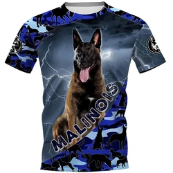 Fashion Men's Military T-shirt Dutch Belgian Shepherd 3d Print Outdoor Casual Clothing Pet Dog Work Uniform Short Sleeve Tops