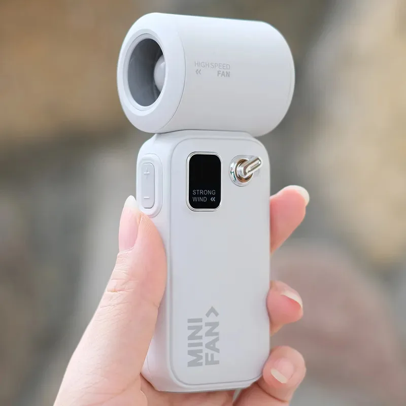 Small Fan Storm Turbofan New 3600mAh Mini Electric Fan Digital Display High Speed Small Wind Cannon Portable Handheld