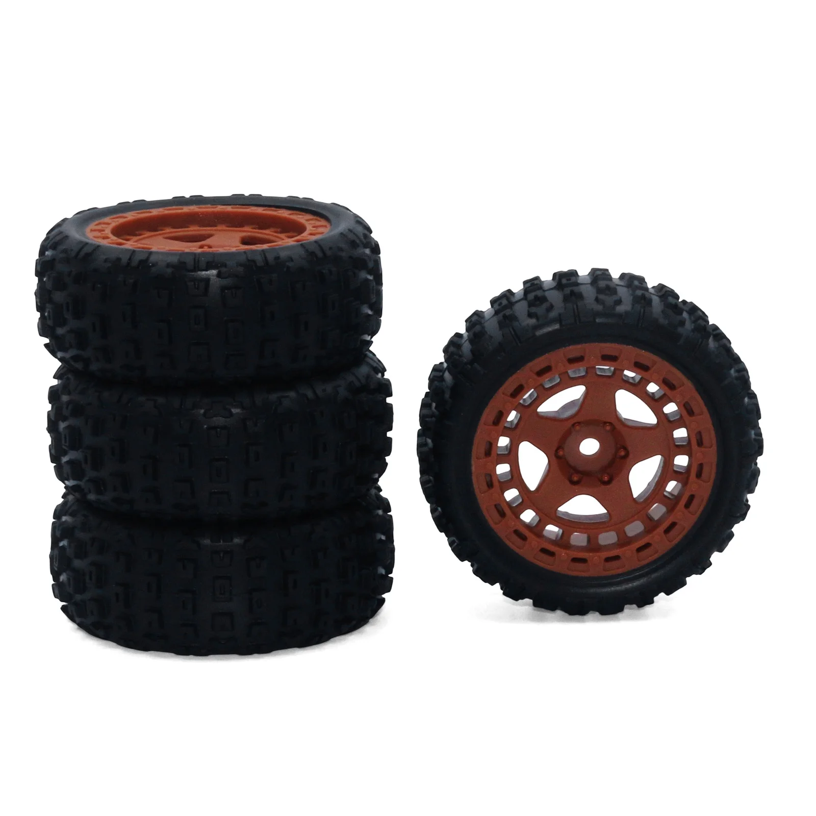 

Радиоуправляемые шины, подходящие для 1/18 Typhon Grom/Tamiya Tt02 Xv01/Hsp 94123/Hpi Rally Flat Terrain, пластиковая ступица колеса, набор резиновых шин