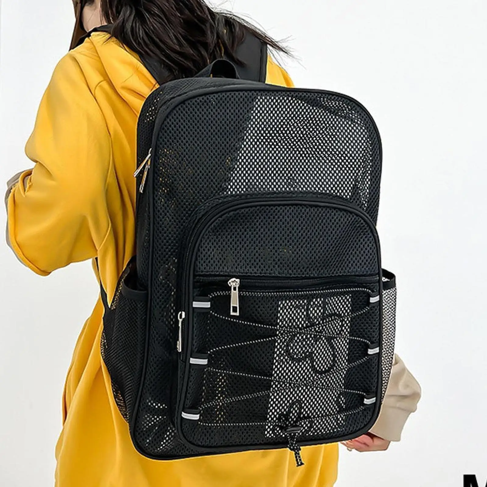 

Сетчатая сумка, многофункциональный мужской и женский стильный пляжный рюкзак, сумка для хранения фитнеса для покупок, путешествий, уличного пляжа