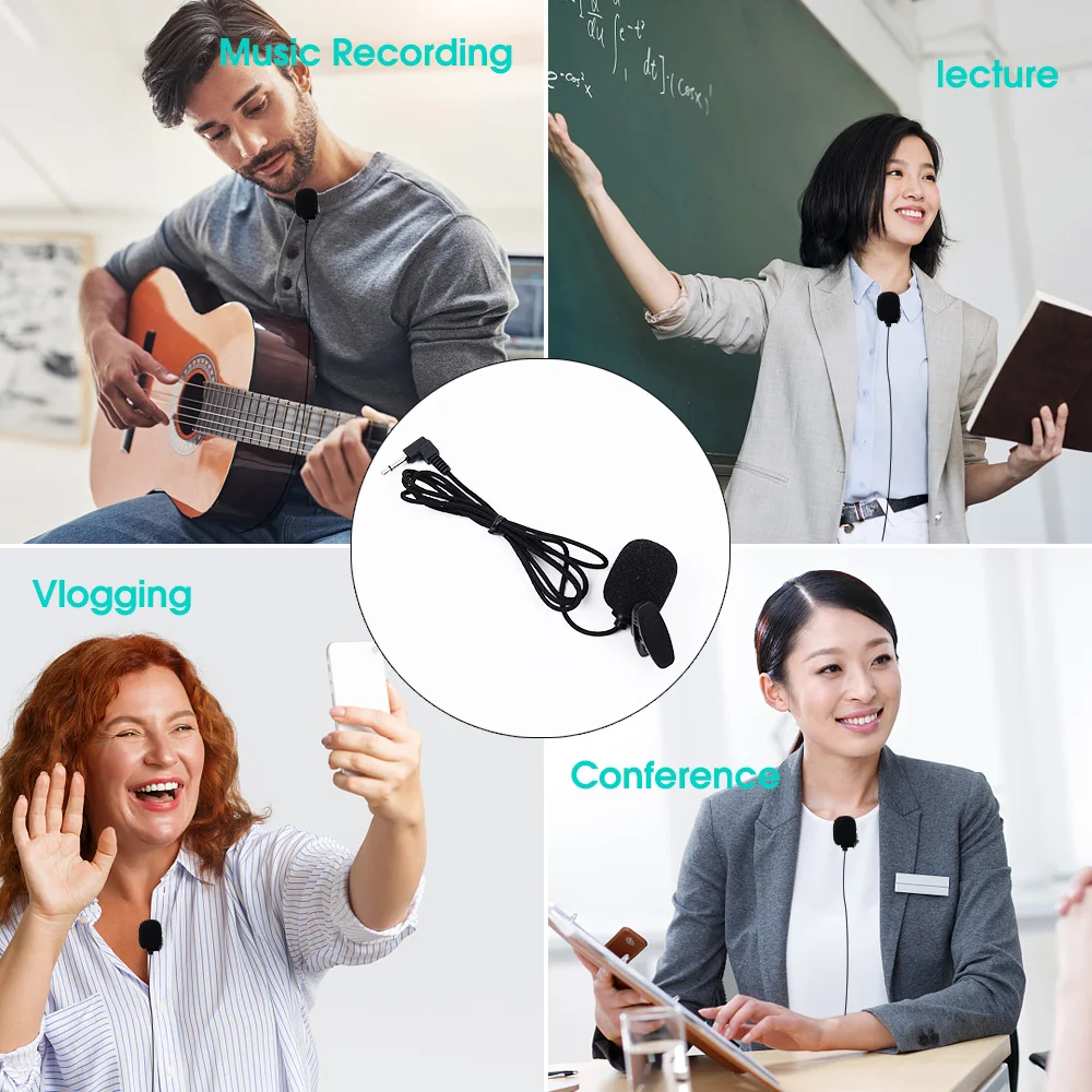 Portable Lavalier Microphone for Smartphone For iPhone / TYPE-C / 3.5mm Jack Audio Mic Clip-on Lable Mini Audio Microphone image 6