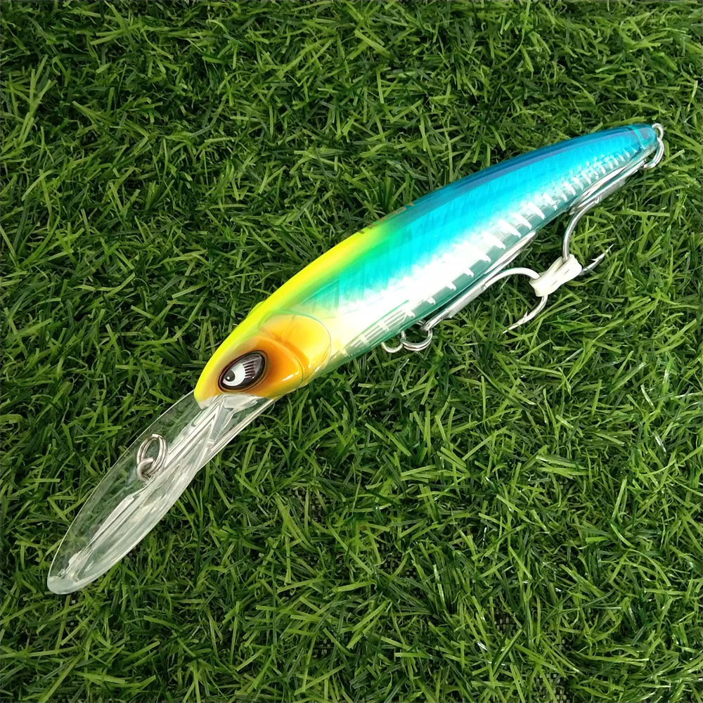 Noeby 2 stücke 47g 94g Tiefe Tauchen Große Minnow Köder Künstliche Wobbler Harten Köder Crankbait Meer Bass hecht Barsch Angelgerät – Detail 17