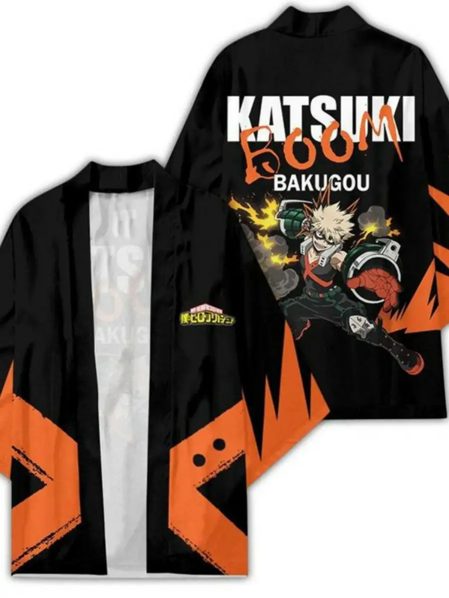 

Мой герой Академия Косплэй японский открытый кардиган кимоно одежда с цифровым принтом большого размера летняя повседневная этническая одежда