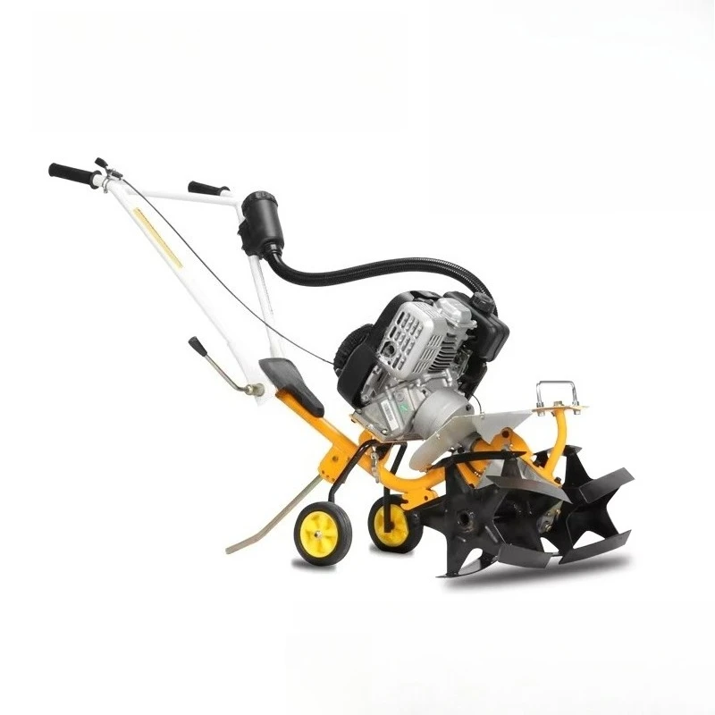 Mini Power Tiller Deep Tillage Small Cultivator Weeding Machine Folding Orchard Trencher Garden Tool