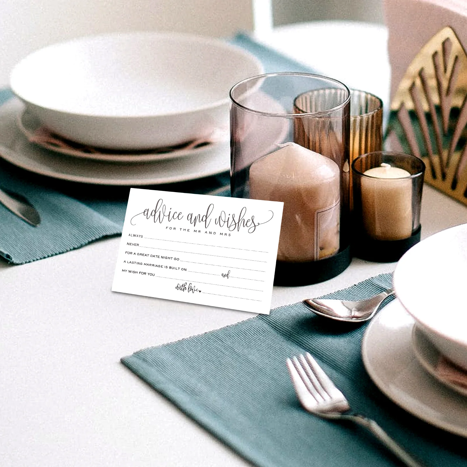 

50Pcs Wedding Table Cards Writable Banquet Notes Wedding Wishes Blessing Cards Bridal Shower Writable Table Card