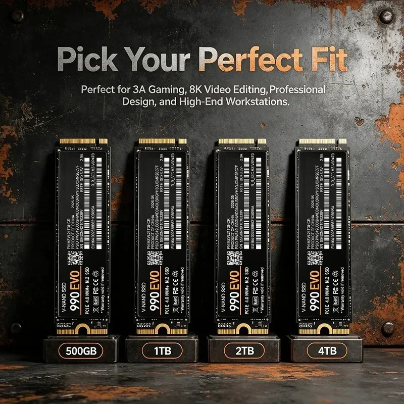Original 990 EVO SSD M.2 2280 NVMe PCIe4.0 x4 500GB-4TB, 7300MB/s TLC 3D NAND Drive for PS5 Gaming Laptops and Desktop Computers