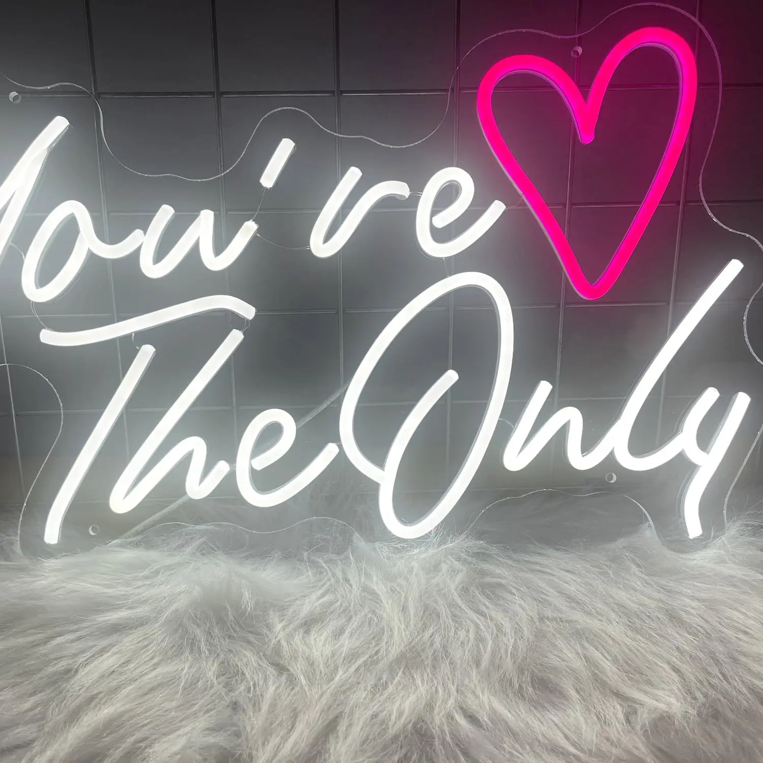 Neon Sign You're The Only for Wedding LED Backdrop Wall Decor USB Reception Decoration Gifts for Anniversary Engagement Banquet