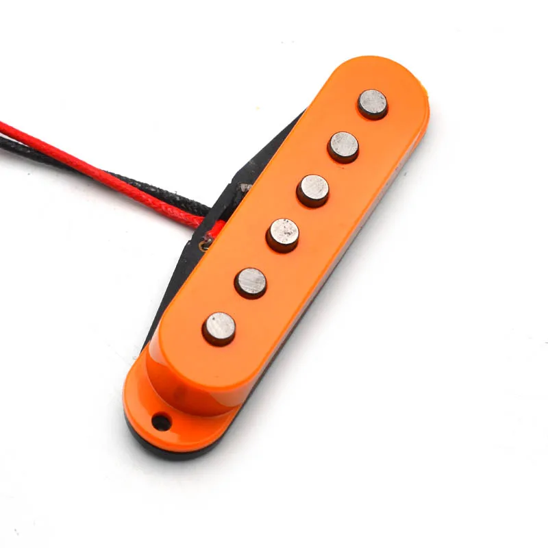 Alnico 5 Single Coil Staggered Top Fiber Bobbin Pickup Electric Guitar Neck/Middle/Bridge 50/50/52mm for FD ST Orange Color